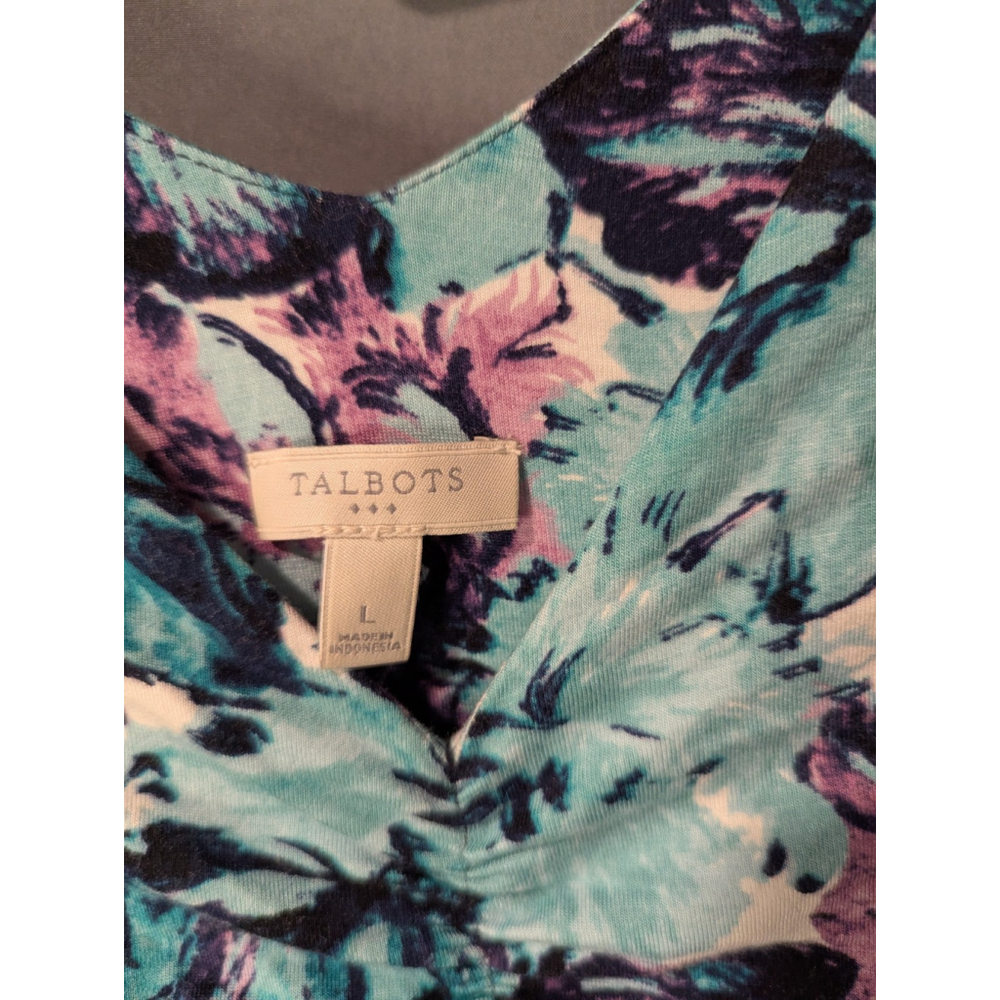 Talbots Large Maxi Dress Blue Purple Spring - Picture 3 of 4